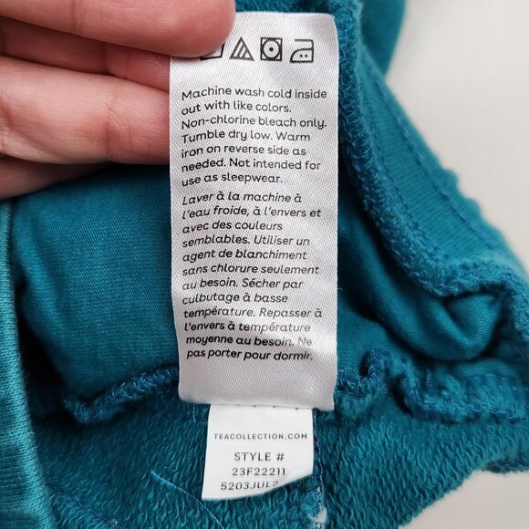 Tea Collection Kids Stripe-Out Jogger Pants Teal sz 5 Play Condition - Picture 7 of 10